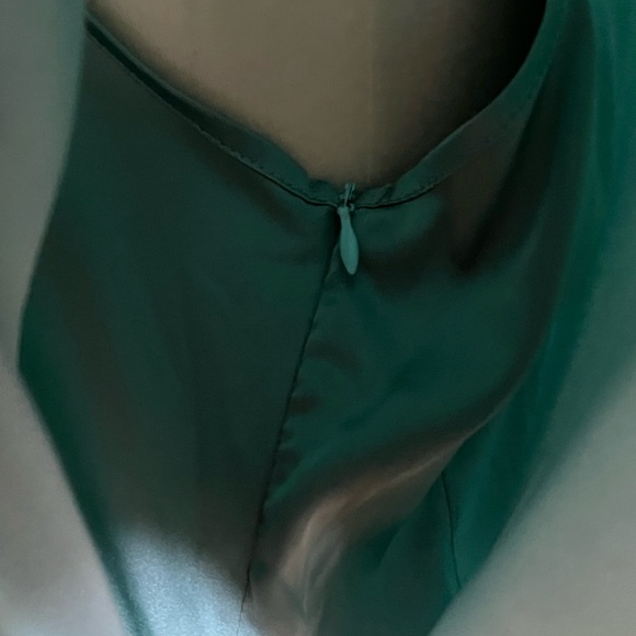 Anrabess NWT Satin Mint green One Shoulder  Bodycon Midi cocktail dress-L - Picture 10 of 12